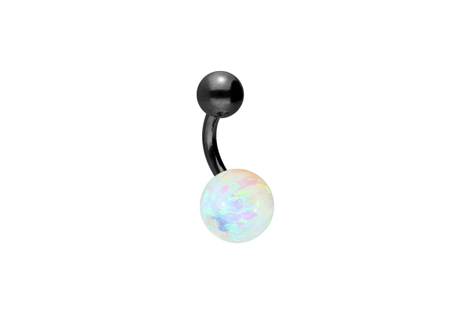 Titan Bananabell Piercing SYNTHETISCHER OPAL + TITAN-KUGEL